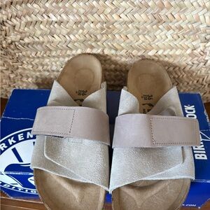 Birkenstock Kyoto Taupe Suede Sandals